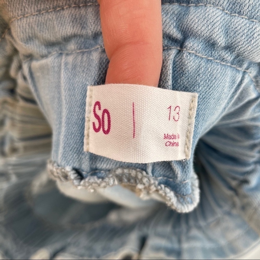 Juniors Light Wash Paper Bag Denim Skirt - Picture 12 of 13